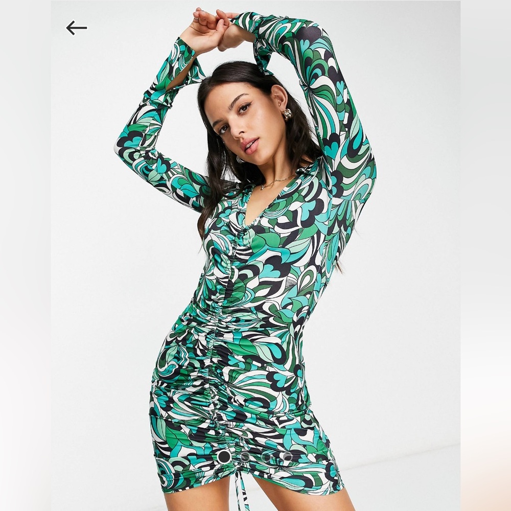ASOS design SZ 12 ruched mini dress